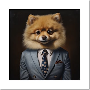 Pomeranian Dog in Suit Posters and Art